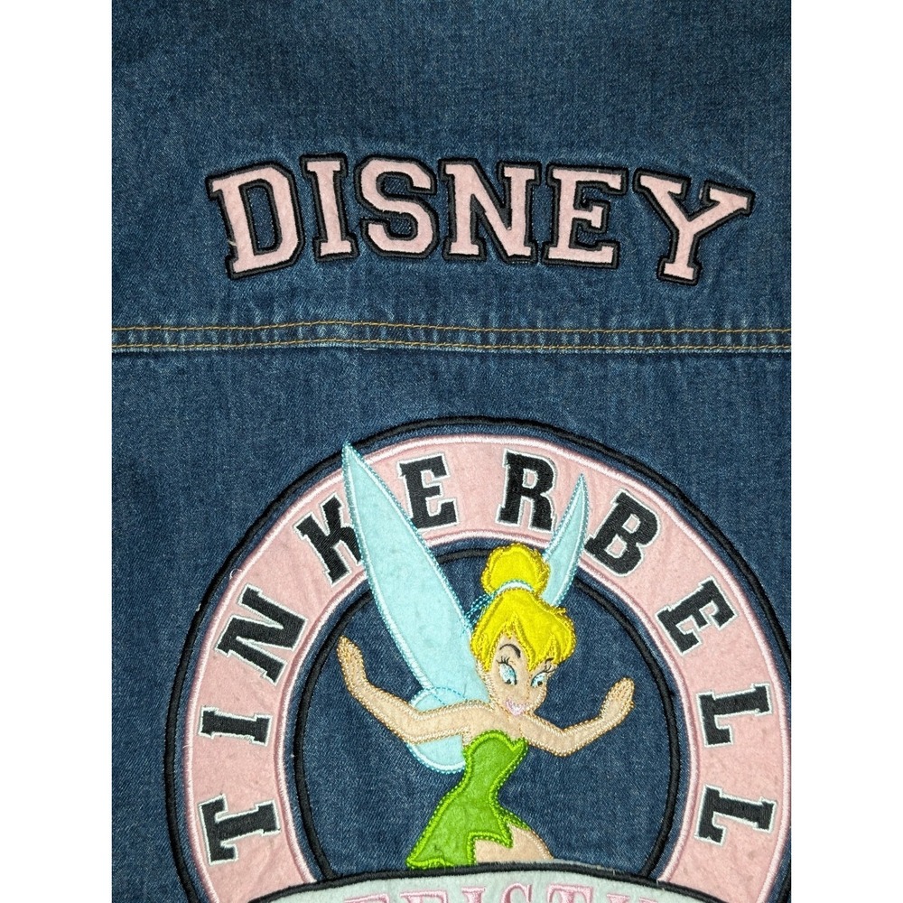 Disney Tinkerbell Denim Jacket Womens Medium Feisty Fairy Heavy Sherpa Lined - Picture 9 of 13